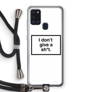Don't give a shit: Samsung Galaxy A21s Transparant Hoesje met koord