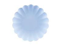 Lichtblauwe Kunststof Borden Kartelrand 22cm (4st)