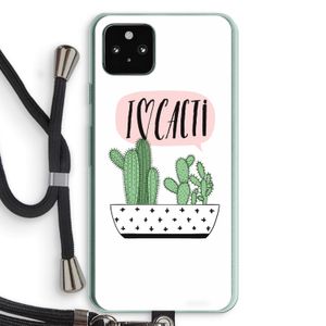 I love cacti: Pixel 5a 5G Transparant Hoesje met koord
