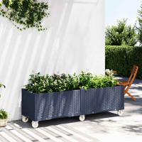 Plantenbak met wielen 160x50x54 cm polypropeen blauwgrijs