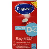 Dagravit Vitamine D3 25mcg vitamine C (120 Kauwtab) - thumbnail