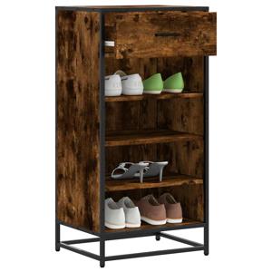 VidaXL Schoenenrek 48x38x97,5 cm bewerkt hout gerookt eikenkleurig