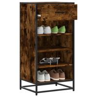 VidaXL Schoenenrek 48x38x97,5 cm bewerkt hout gerookt eikenkleurig
