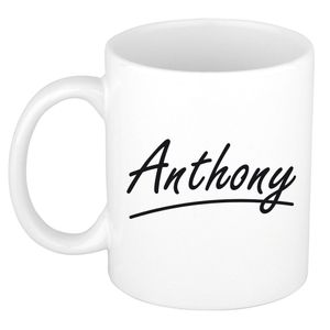 Naam cadeau mok / beker Anthony met sierlijke letters 300 ml