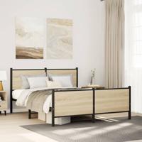 Bedframe zonder matras metaal sonoma eikenkleurig 137x190 cm