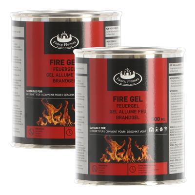 Fancy Flames Vuurgel/brandgel - 2x - 500 ml - gelhaarden/vuurpotten - binnen en buiten