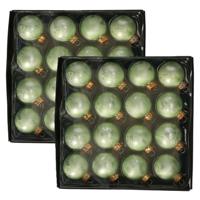 Luxe kleine kerstballen - 32x stuks - 4 cm - groen - glas - ice finish