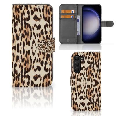 Samsung Galaxy S23 Plus | Telefoonhoesje | Met pasjeshouder | Leopard