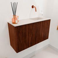 Toiletmeubel Mondiaz Joya Dlux | 70 cm | Meubelkleur Ruby | Faye wastafel Meli Wasbak Rechts | Zonder kraangat(en) Toiletmeubel Mondiaz Joya Dlux | 70 cm | Meubelkleur Ruby | Faye wastafel Meli Wasbak Rechts | Zonder kraangat(en)