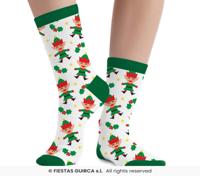 Kerst Sokken Elfjes Volwassenen Wit