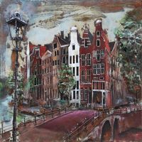 Wanddecoratie metaal Amsterdam - thumbnail