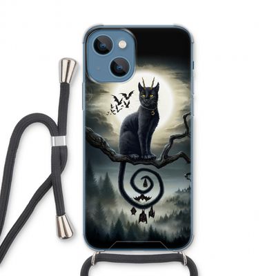 Moonlight Companions: iPhone 13 Transparant Hoesje met koord