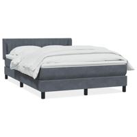 Boxspring met matras fluweel donkergrijs 140x220 cm