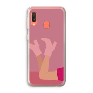 Pink boots: Samsung Galaxy A20e Transparant Hoesje