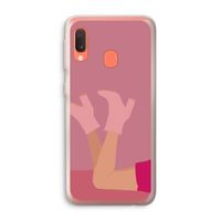 Pink boots: Samsung Galaxy A20e Transparant Hoesje