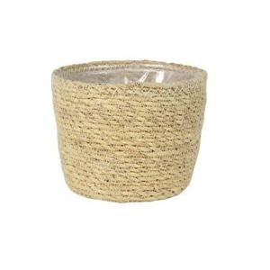 Steege Plantenmand - zeegras - rotan - beige - 15 x 12 cm