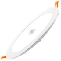 LED Downlight Slim - Facto Dury - PIR Bewegingssensor 360° + Dag en Nacht Sensor - 22W - Helder/Koud Wit 5700K - Inbouw - Rond - Mat Wit - OSRAM LEDs