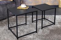 Set van 2 salontafels DURA STEEL 50cm metaal zwart bijzettafels modern design - 43326