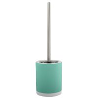 MSV Shine Toilet/wc-borstel houder - keramiek/metaal - azuurblauw - 38 cm   - - thumbnail