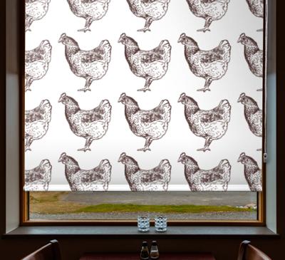 Dieren rolgordijnen Kippen patroon tekeningen