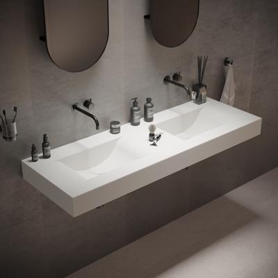 Wastafel Ideavit Solidvolo 140x48x11 cm Solid Surface Mat Wit