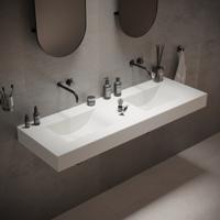 Wastafel Ideavit Solidvolo 140x48x11 cm Solid Surface Mat Wit
