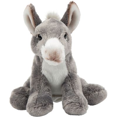Pluche knuffeldier Ezel - grijs - 33 cm - boerderij thema