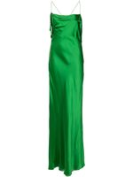 Michelle Mason robe longue en soie - Vert - thumbnail