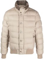 Moorer padded high-neck jacket - Tons neutres