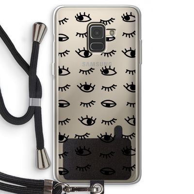 Eye pattern #2: Samsung Galaxy A8 (2018) Transparant Hoesje met koord