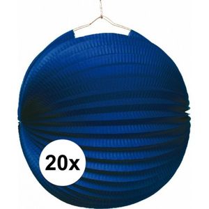 20x Blauwe lampionnen 22 cm   -