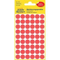 Etiket avery 3141 rond 12mm rood 270st | 10 stuks