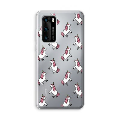 Eenhoorns overal: Huawei P40 Transparant Hoesje