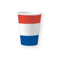 Holland rood wit blauw kleur wegwerp drinkbekers - 30x stuks - 200 ml - Nederland thema versiering