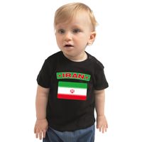 Iran landen shirtje met vlag zwart voor babys 80 (7-12 maanden)  - - thumbnail