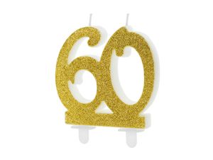 Taartkaars 60 Jaar Goud Glitter