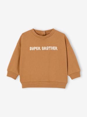 Gepersonaliseerd baby-sweatshirt met druk op de rug karamel