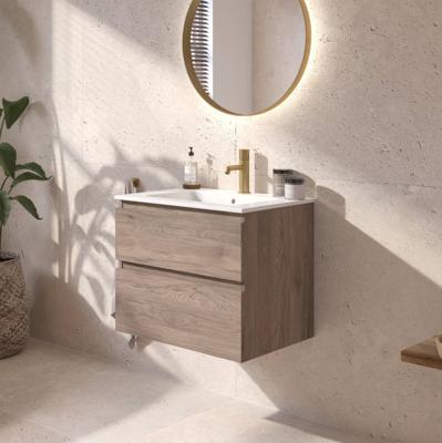 Ben Tendenza voorgemonteerd badmeubel incl. glans witte keramische wastafel 62,7x46x61,5cm congo bruin