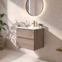 Ben Tendenza voorgemonteerd badmeubel incl. glans witte keramische wastafel 62,7x46x61,5cm congo bruin