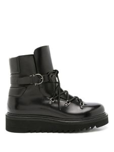 Ferragamo bottines Trekking en cuir - Noir