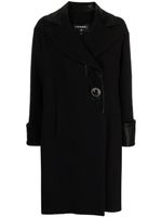 CHANEL Pre-Owned manteau à poignets contrastants (années 2000) - Noir - thumbnail