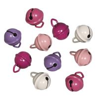 Rayher Metalen belletjes - 10x stuks -roze mix 15 mm - knutselen - Kerst kersmuts belletjes
