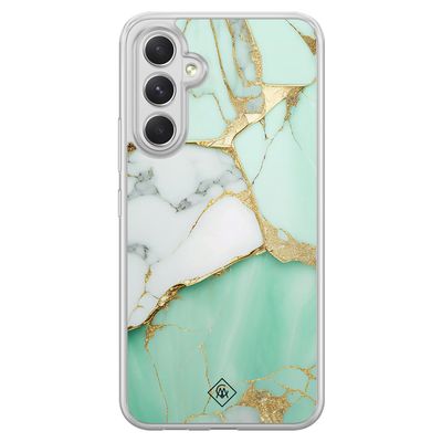 Samsung Galaxy A54 hybride hoesje - Marmer mintgroen