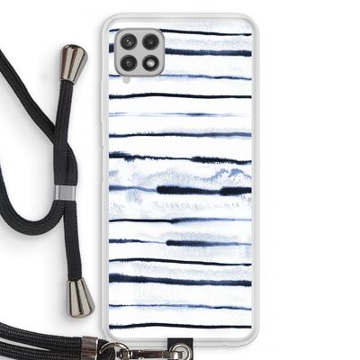 Ink Stripes: Samsung Galaxy A22 4G Transparant Hoesje met koord