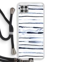 Ink Stripes: Samsung Galaxy A22 4G Transparant Hoesje met koord Ink Stripes: Samsung Galaxy A22 4G Transparant Hoesje met koord