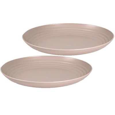 2x stuks rond kunststof borden mokka bruin 25 cm