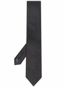 Zegna cravate en soie à pois - Noir