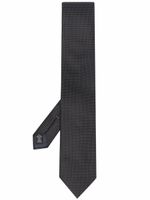 Zegna cravate en soie à pois - Noir