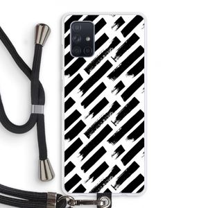Zwarte vegen: Samsung Galaxy A71 Transparant Hoesje met koord
