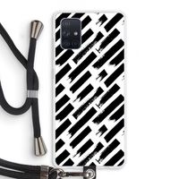 Zwarte vegen: Samsung Galaxy A71 Transparant Hoesje met koord